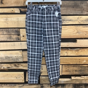 NWT Tilly’s RSQ Plaid Trousers Black/White Size XS